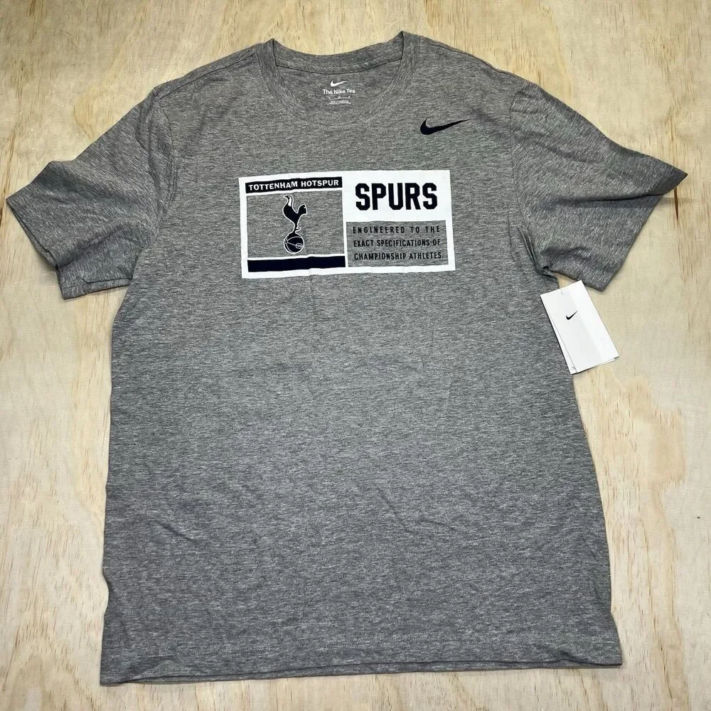 NEW MD Nike Tottenham Hotspur Spurs Nike Jock Tag Performance Shirt Heather Gray